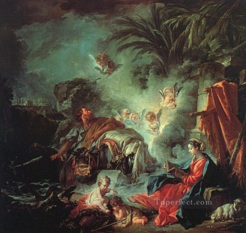 Clásico Painting - El descanso en la huida a Egipto Francois Boucher clásico rococó